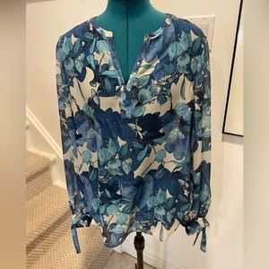 Beautiful blue floral blouse
